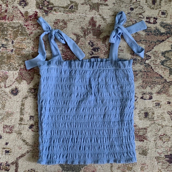 Anthropologie Blue Smocked Cami - Picture 6 of 9
